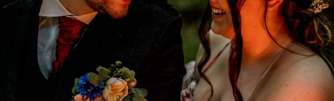 Couple getting married in scottish woodlands in the highlands