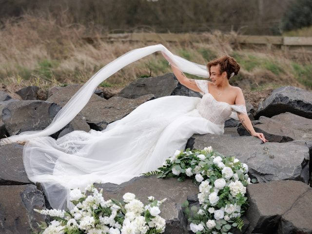 Scottish Wedding Hair & Makeup – Styled Shoot at Croy Shore Beach, Ayrshire